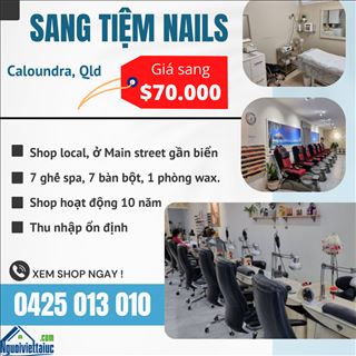 Sang tiệm nails local gần biển, thu nhập ổn định ở Caloundra, Qld