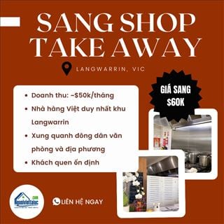 Sang shop take away Việt duy nhất khu shopping ở Langwarrin, VIC