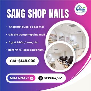 Sang lại tiệm nails mới, rent rất rẻ trong Mall vùng Kilda, Vic